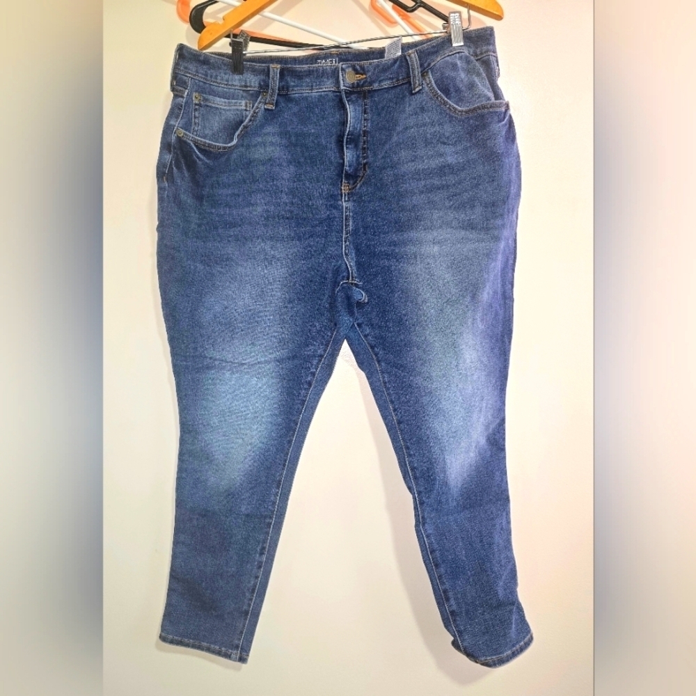 EUC - Time And Tru Women's Blue Denim High Rise Plus Size Skinny Jeans - 20P
